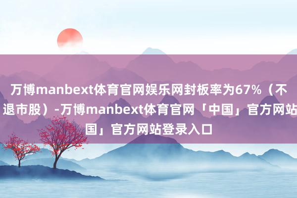 万博manbext体育官网娱乐网封板率为67%（不含ST股、退市股）-万博manbext体育官网「中国」官方网站登录入口