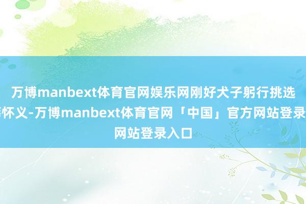 万博manbext体育官网娱乐网刚好犬子躬行挑选了薛怀义-万博manbext体育官网「中国」官方网站登录入口