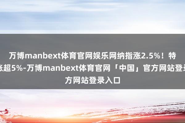 万博manbext体育官网娱乐网纳指涨2.5%！特斯拉涨超5%-万博manbext体育官网「中国」官方网站登录入口