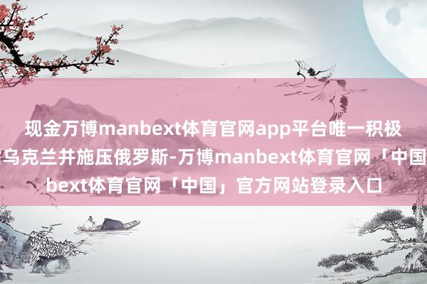 现金万博manbext体育官网app平台唯一积极酬酢颐养、接续因循乌克兰并施压俄罗斯-万博manbext体育官网「中国」官方网站登录入口